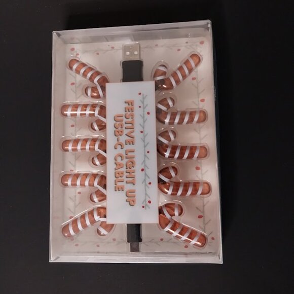 Christmas Candy Cane C Port Phone Charger - Picture 1 of 6